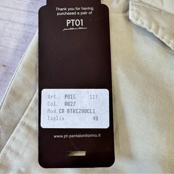 PT01 Pantaloni Torino Khaki Tan Business Shorts Linen Cotton Blend Made In Italy