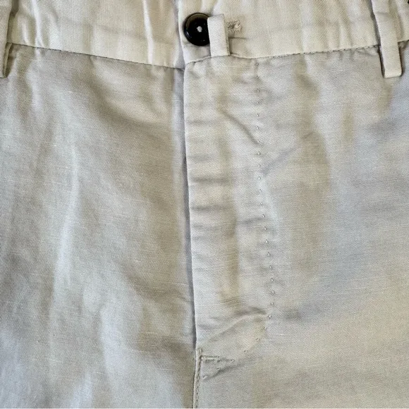 PT01 Pantaloni Torino Khaki Tan Business Shorts Linen Cotton Blend Made In Italy