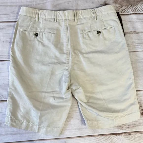 PT01 Pantaloni Torino Khaki Tan Business Shorts Linen Cotton Blend Made In Italy