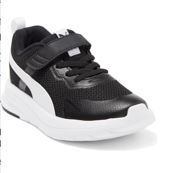 PUMA Kids' Black &amp; White Evolve Mesh Sneaker - New In Box