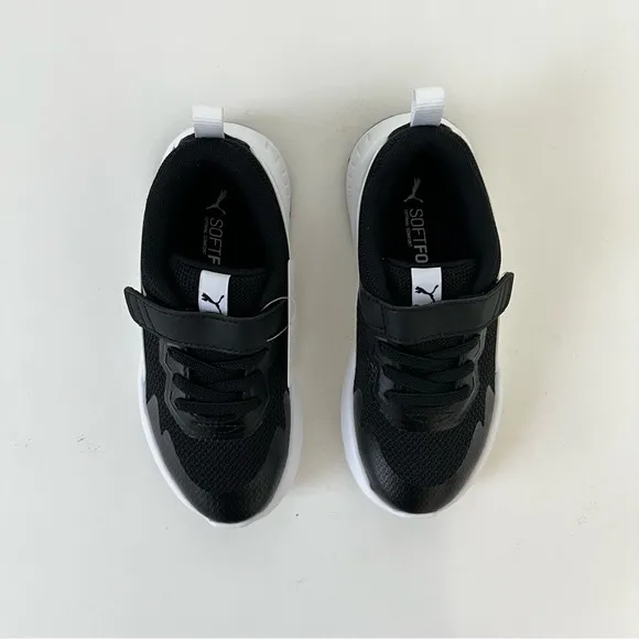 PUMA Kids' Black &amp; White Evolve Mesh Sneaker - New In Box