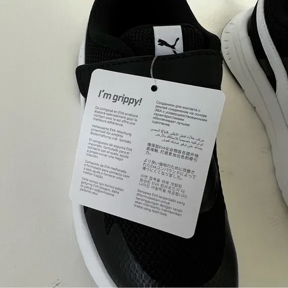 PUMA Kids' Black &amp; White Evolve Mesh Sneaker - New In Box