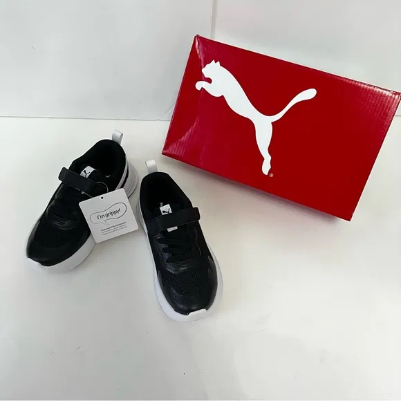 PUMA Kids' Black &amp; White Evolve Mesh Sneaker - New In Box