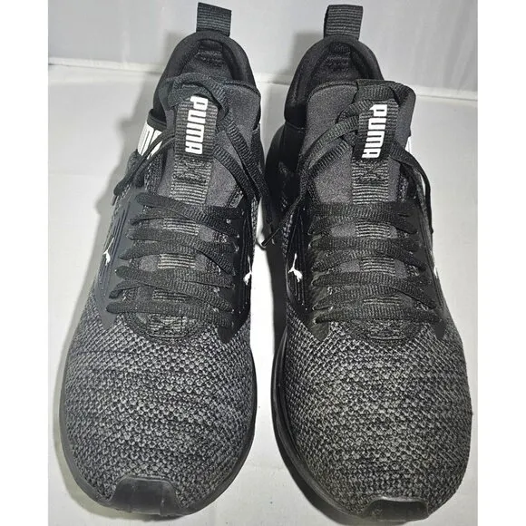 Puma Men's Enzo Beta Woven Black/Charcoal Grey Running Sneakers Size 10