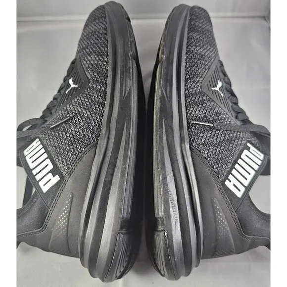 Puma Men's Enzo Beta Woven Black/Charcoal Grey Running Sneakers Size 10