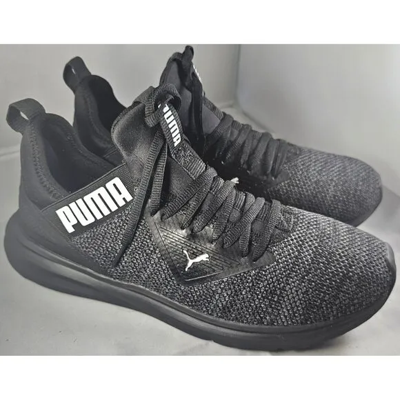 Puma Men's Enzo Beta Woven Black/Charcoal Grey Running Sneakers Size 10