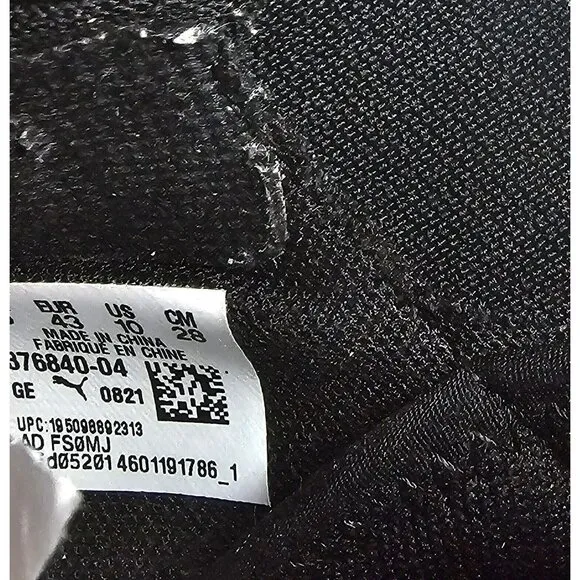 Puma Men's Enzo Beta Woven Black/Charcoal Grey Running Sneakers Size 10