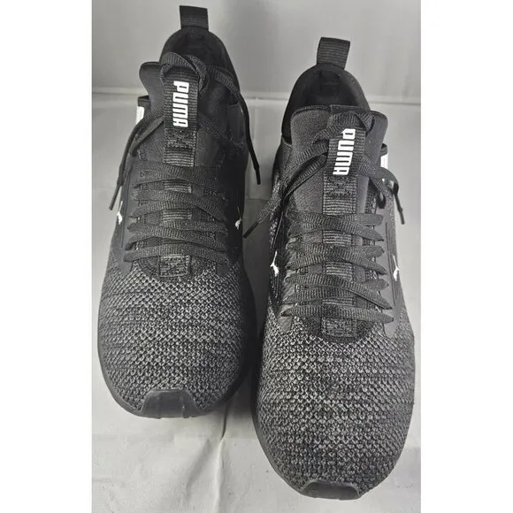 Puma Men's Enzo Beta Woven Black/Charcoal Grey Running Sneakers Size 10