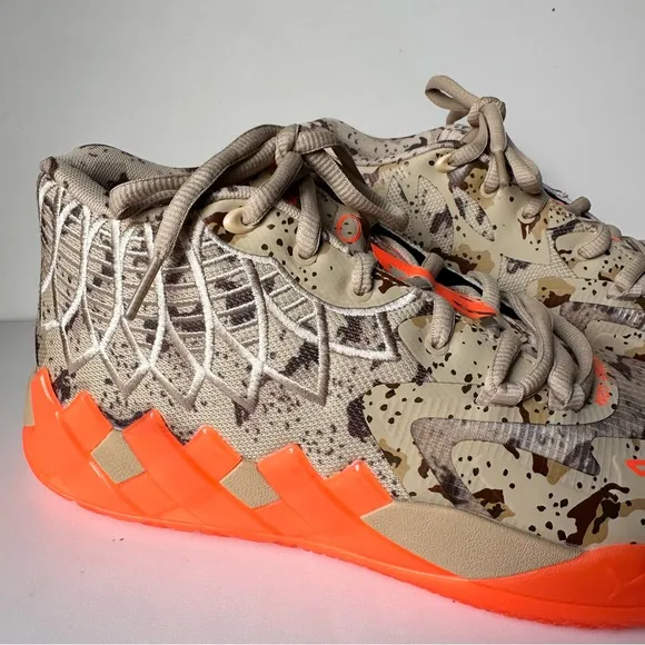 Puma Rare Brand New 🔥Men’s Orange And Shades Of Green Camouflage Size:10