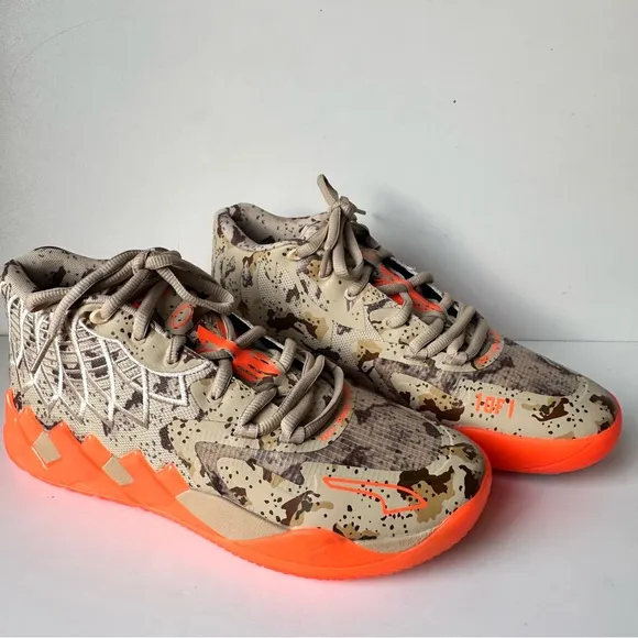 Puma Rare Brand New 🔥Men’s Orange And Shades Of Green Camouflage Size:10
