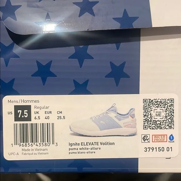Puma White and Blue Golf Sneakers Modern Design Comfort