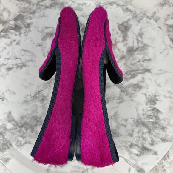Rag &amp; Bone Hot Pink Pony Hair Quilted Loafer Flat Size 40 US 10 Made in Italy