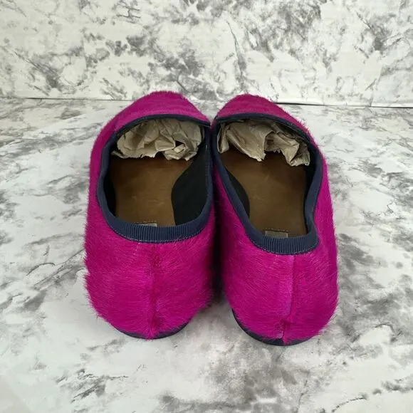 Rag &amp; Bone Hot Pink Pony Hair Quilted Loafer Flat Size 40 US 10 Made in Italy