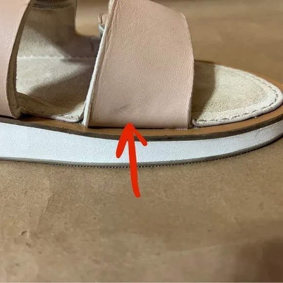 Rag &amp; Bone | Parker Slide Sandals Sheep Nappa Leather Two Strap Stone Size 9.5