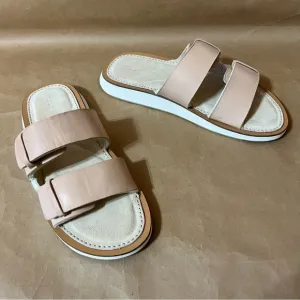 Rag &amp; Bone | Parker Slide Sandals Sheep Nappa Leather Two Strap Stone Size 9.5