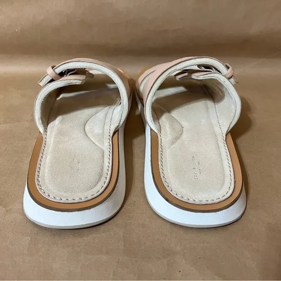 Rag &amp; Bone | Parker Slide Sandals Sheep Nappa Leather Two Strap Stone Size 9.5