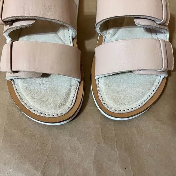 Rag &amp; Bone | Parker Slide Sandals Sheep Nappa Leather Two Strap Stone Size 9.5