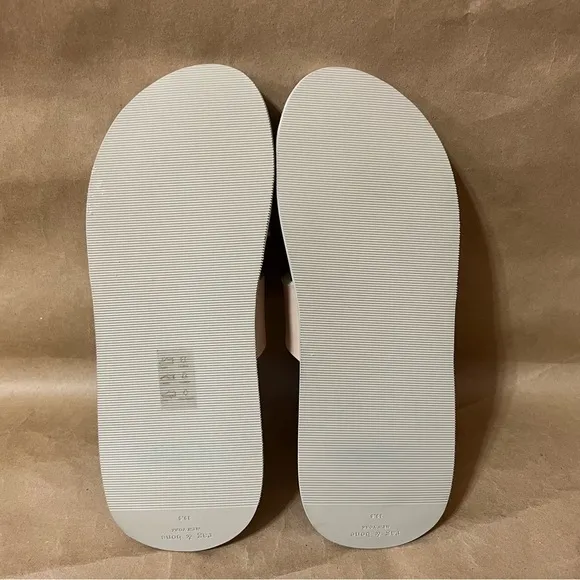 Rag &amp; Bone | Parker Slide Sandals Sheep Nappa Leather Two Strap Stone Size 9.5