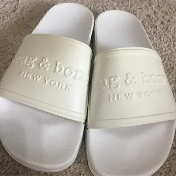 Rag &amp; Bone Pool Slides NIB size 8 / 38 White / off white