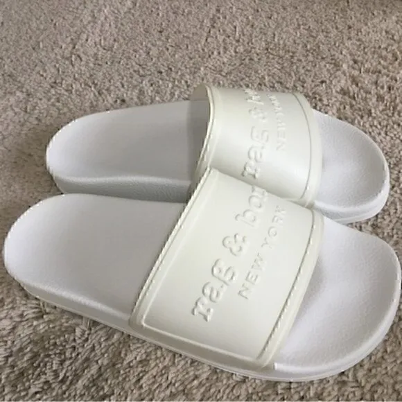 Rag &amp; Bone Pool Slides NIB size 8 / 38 White / off white