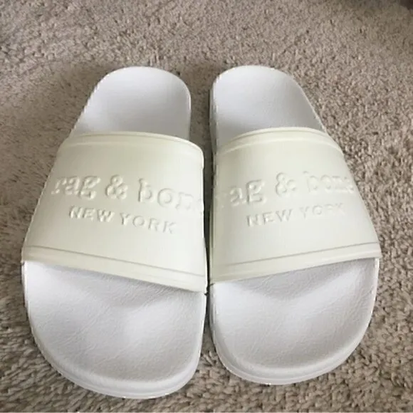Rag &amp; Bone Pool Slides NIB size 8 / 38 White / off white