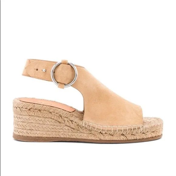 Rag&amp;Bone Suede Wedged Calla Espadrilles Color-Dune Size-USA 11/EU 41 NWT