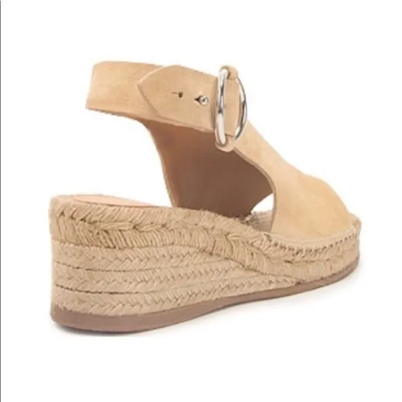 Rag&amp;Bone Suede Wedged Calla Espadrilles Color-Dune Size-USA 11/EU 41 NWT