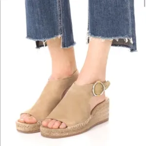 Rag&amp;Bone Suede Wedged Calla Espadrilles Color-Dune Size-USA 11/EU 41 NWT