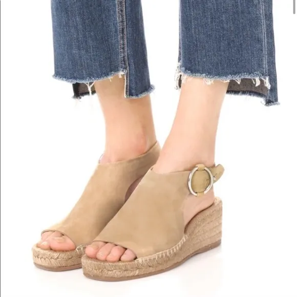Rag&amp;Bone Suede Wedged Calla Espadrilles Color-Dune Size-USA 11/EU 41 NWT