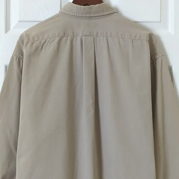 Ralph Lauren 90's Vintage Blaire Classic Long Sleeve Button Down Shirt Tan XL