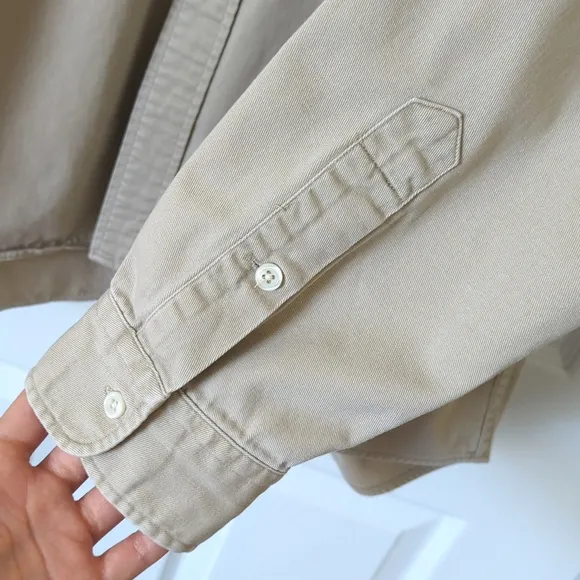 Ralph Lauren 90's Vintage Blaire Classic Long Sleeve Button Down Shirt Tan XL