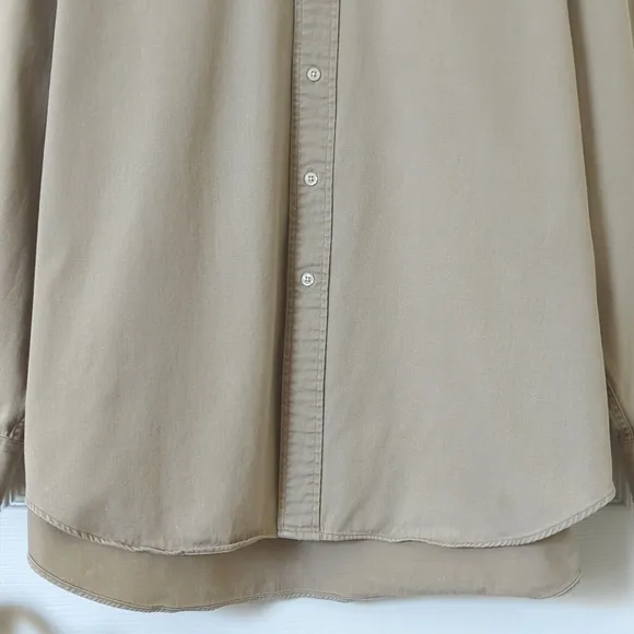 Ralph Lauren 90's Vintage Blaire Classic Long Sleeve Button Down Shirt Tan XL