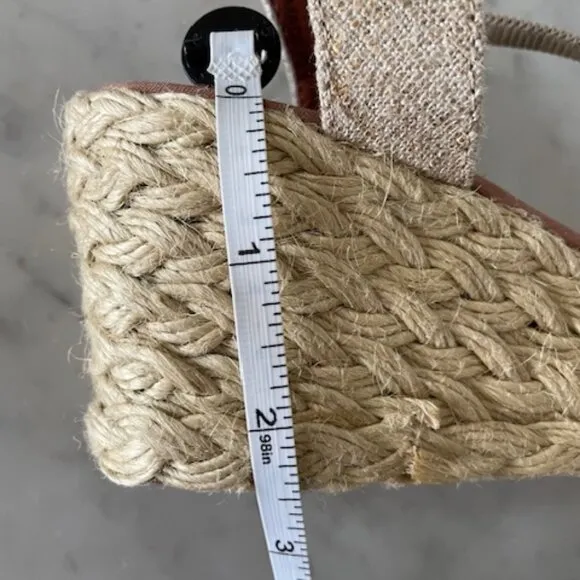 RALPH LAUREN CALA Linen Espadrilles Gold Tan 6B