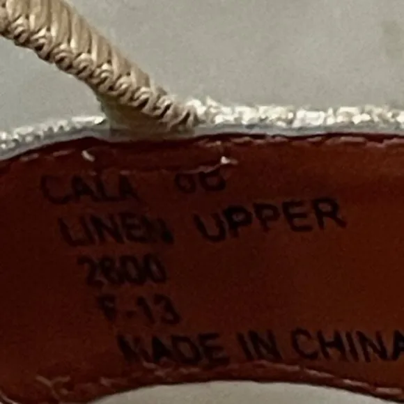 RALPH LAUREN CALA Linen Espadrilles Gold Tan 6B
