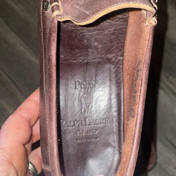 Ralph Lauren Made in Italy Mens Leather loafers size 9.5 - excellent con