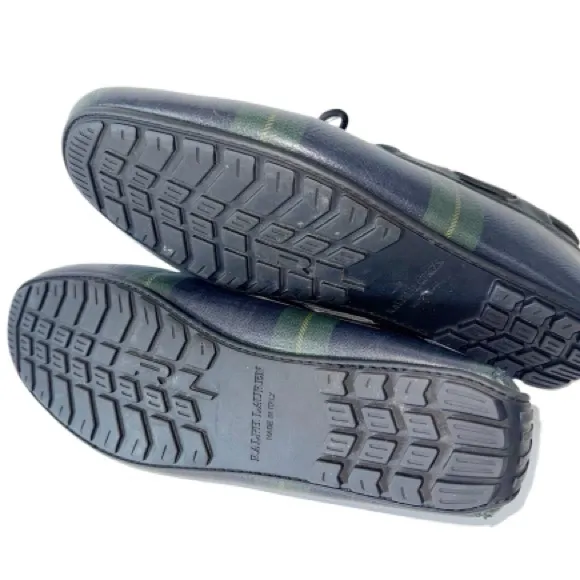 Ralph Lauren Men’s Blackwatch Plaid Leather Driver Loafers Sz 11 Made in Italy