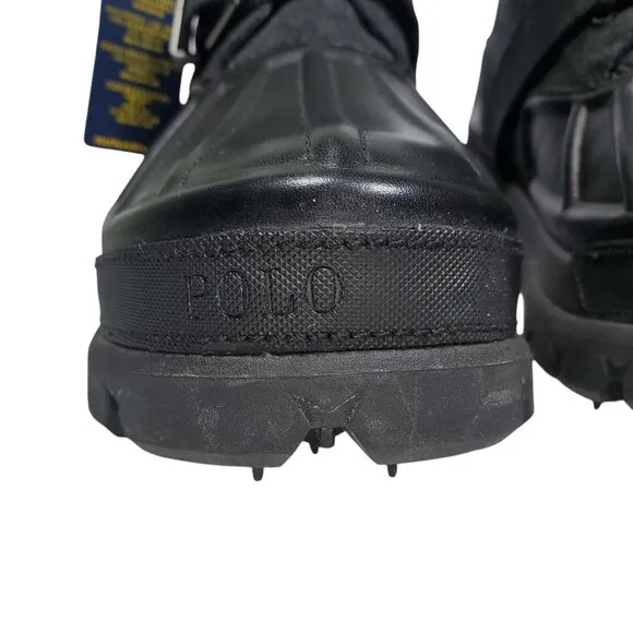 Ralph Lauren Oslo Low Duck Boots Mens 10.5 Black Suede Leather Waterproof