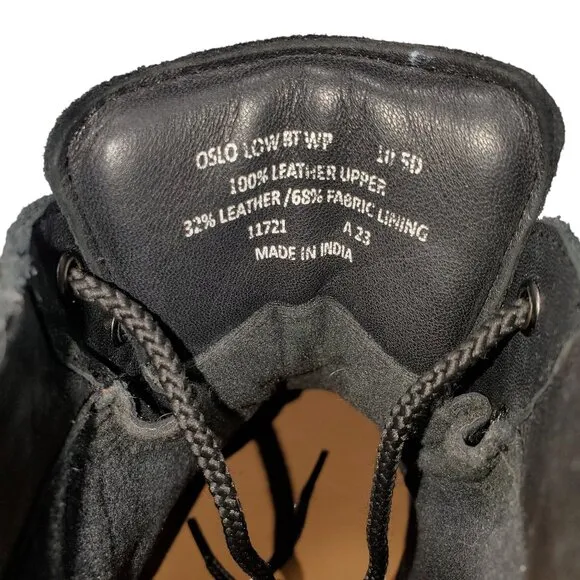 Ralph Lauren Oslo Low Duck Boots Mens 10.5 Black Suede Leather Waterproof