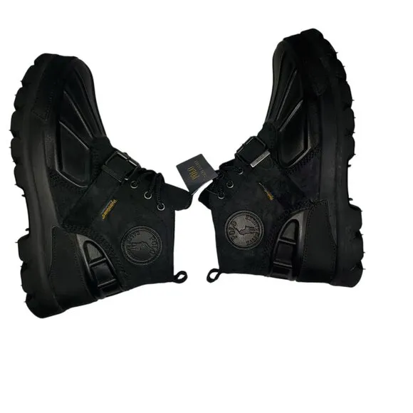 Ralph Lauren Oslo Low Duck Boots Mens 10.5 Black Suede Leather Waterproof