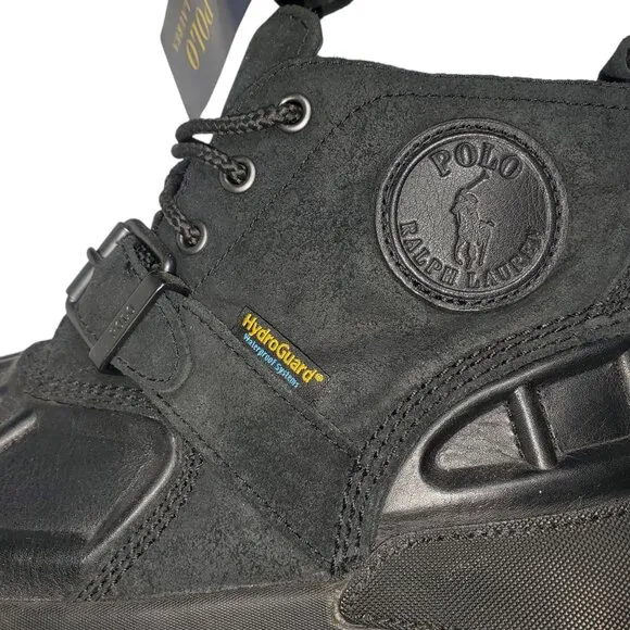Ralph Lauren Oslo Low Duck Boots Mens 10.5 Black Suede Leather Waterproof