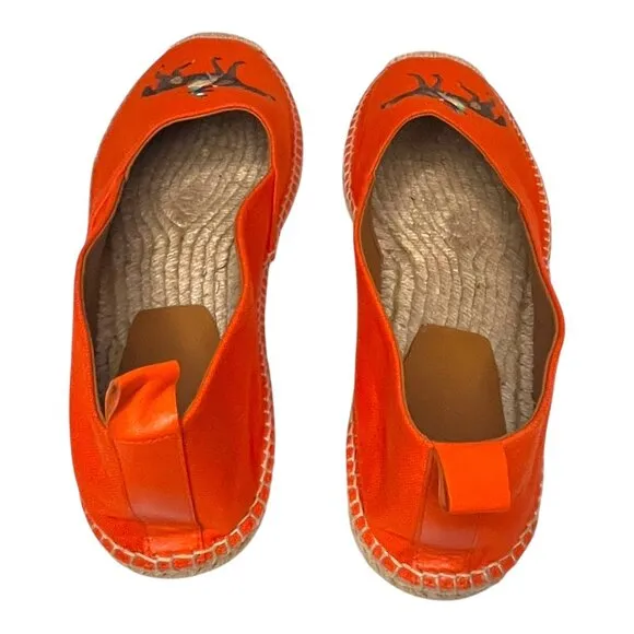 Ralph Lauren Purple Label Bowsworth Standing Horse Espadrilles Orange US 11D