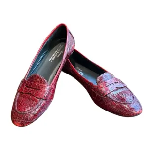 Rare Donald J Pliner Red Leather Alligator Croc Slip On Loafers Size $8.5 $295