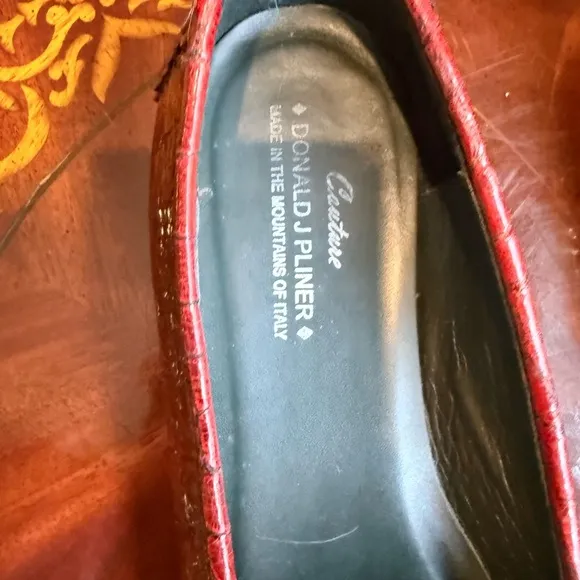 Rare Donald J Pliner Red Leather Alligator Croc Slip On Loafers Size $8.5 $295