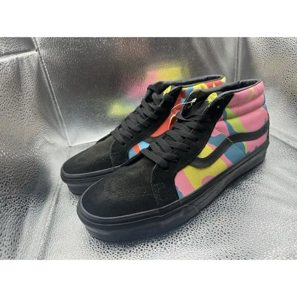 RARE  Size 11 - Vans Sk8-Mid Reissue Neon Camo Old Skool Authentic Slip-On