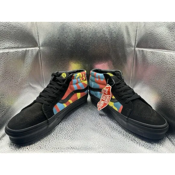 RARE  Size 11 - Vans Sk8-Mid Reissue Neon Camo Old Skool Authentic Slip-On