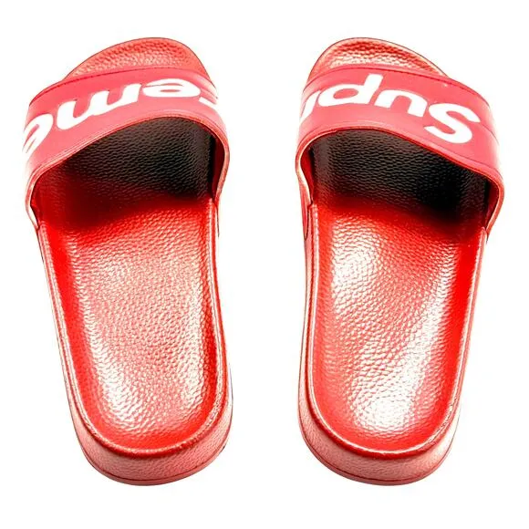 RARE Supreme Red White Slides Sandals Mens 8 EU 41 Women 9.5 SPRING Summer 2014