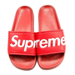 RARE Supreme Red White Slides Sandals Mens 8 EU 41 Women 9.5 SPRING Summer 2014