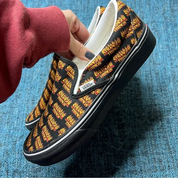 RARE Vans x Stranger Things Custom Slip On Sneakers Limited Edition