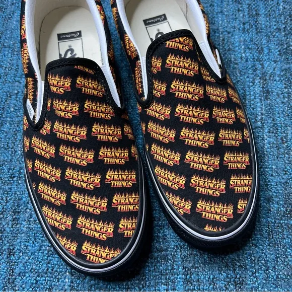 RARE Vans x Stranger Things Custom Slip On Sneakers Limited Edition