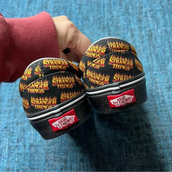 RARE Vans x Stranger Things Custom Slip On Sneakers Limited Edition